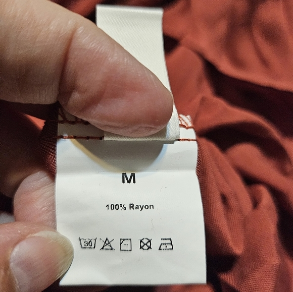 Lyaner Button front layer blouse Rust Size M - Picture 6 of 7